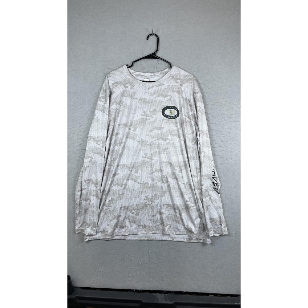 Paragon Shirt Mens 2XL White‎ Gray Camo UPF 50+ Long Sleeve Faderice St Johns FL